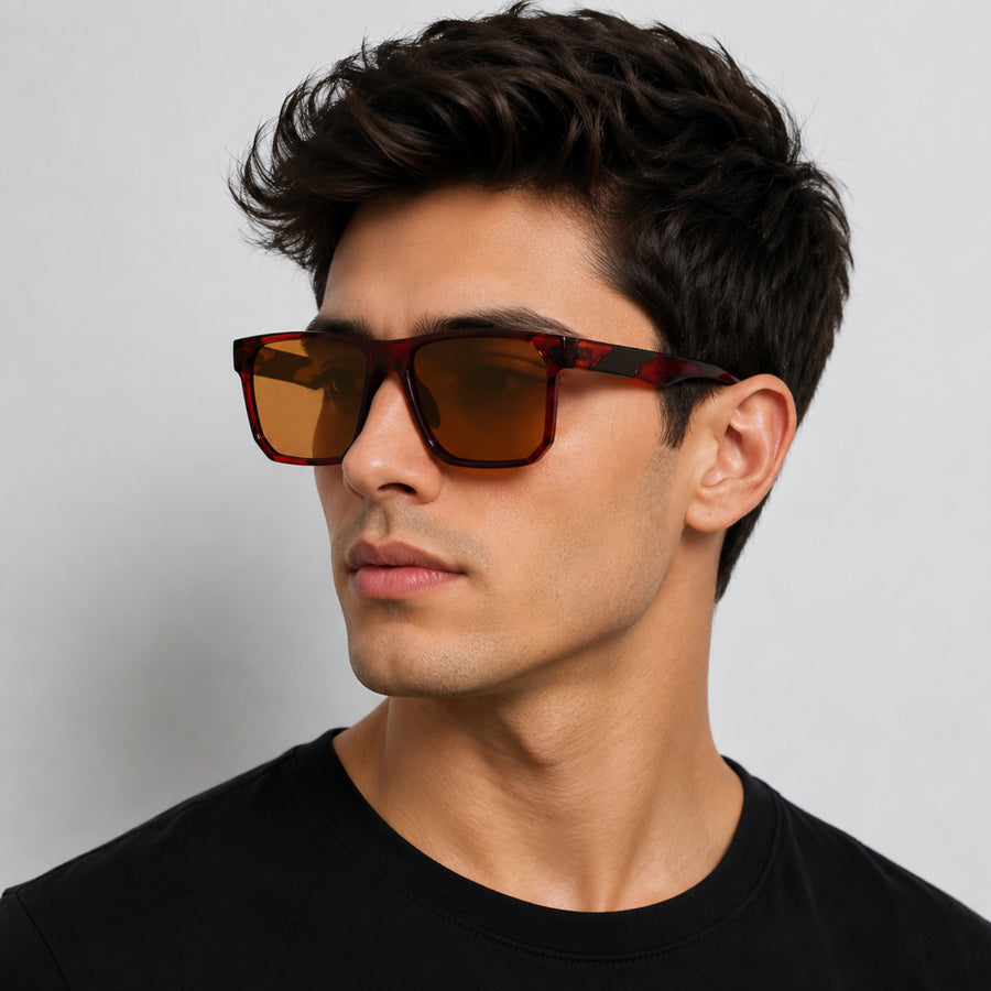 VERLIN Y Pole 25003 BROWN Polarized Sunglasses — supplied matching model image