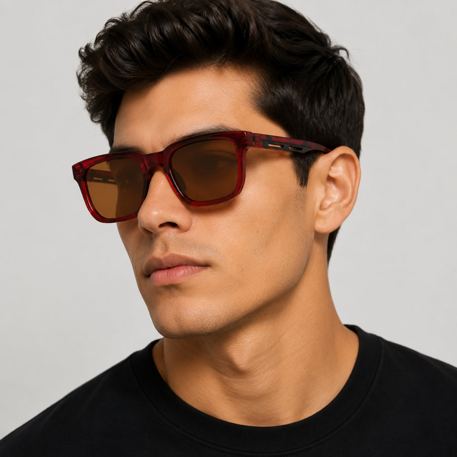 VERLIN Y Pole 25004 BROWN Polarized Sunglasses — supplied matching model image