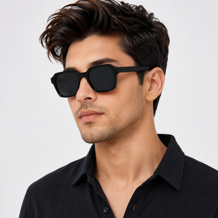 VERLIN Y Pole 25006 MBLK Polarized Sunglasses — supplied matching model image