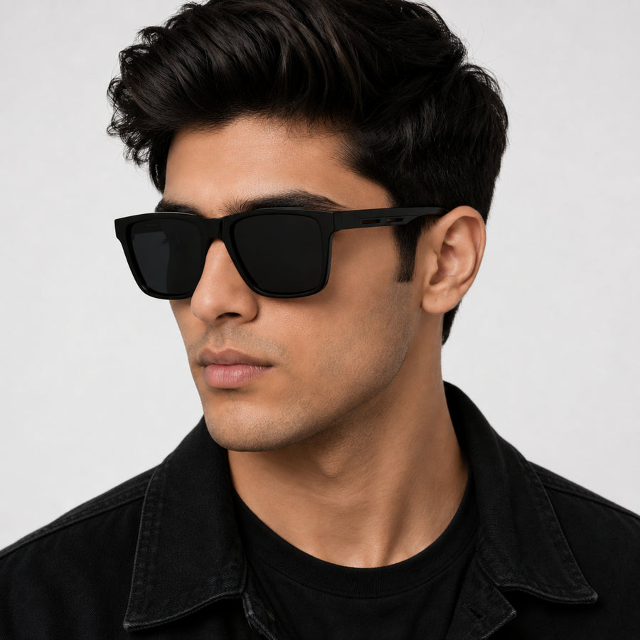 VERLIN Y Pole 25008 MBLK Polarized Sunglasses — supplied matching model image