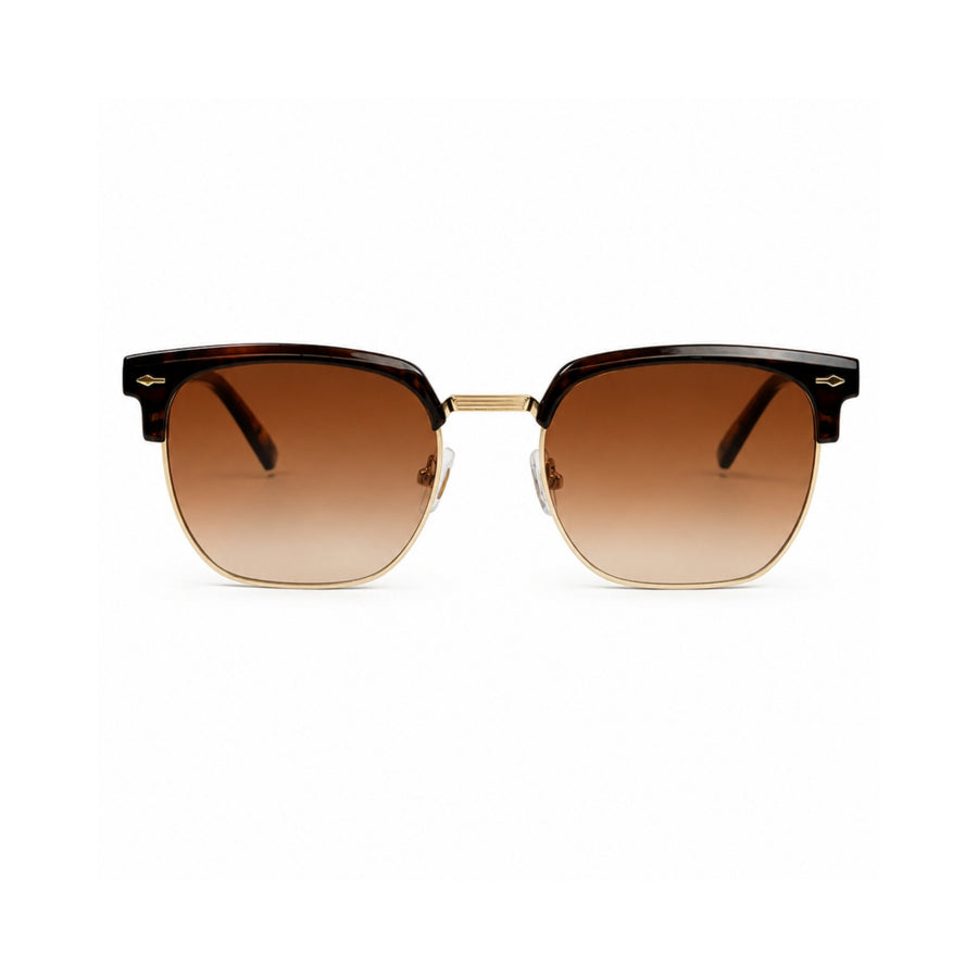 VERLIN 6302 Brown Clubmaster Prescription-Friendly Sunglasses — supplied source view 1