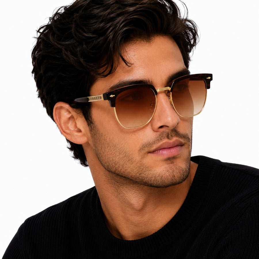 VERLIN 6302 Brown Clubmaster Prescription-Friendly Sunglasses — supplied source view 6
