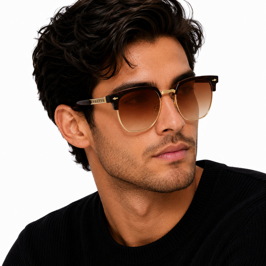 VERLIN 6302 Brown Clubmaster Prescription-Friendly Sunglasses — view 6