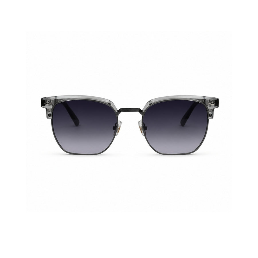 VERLIN 6302 Grey Clubmaster Prescription-Friendly Sunglasses — view 1