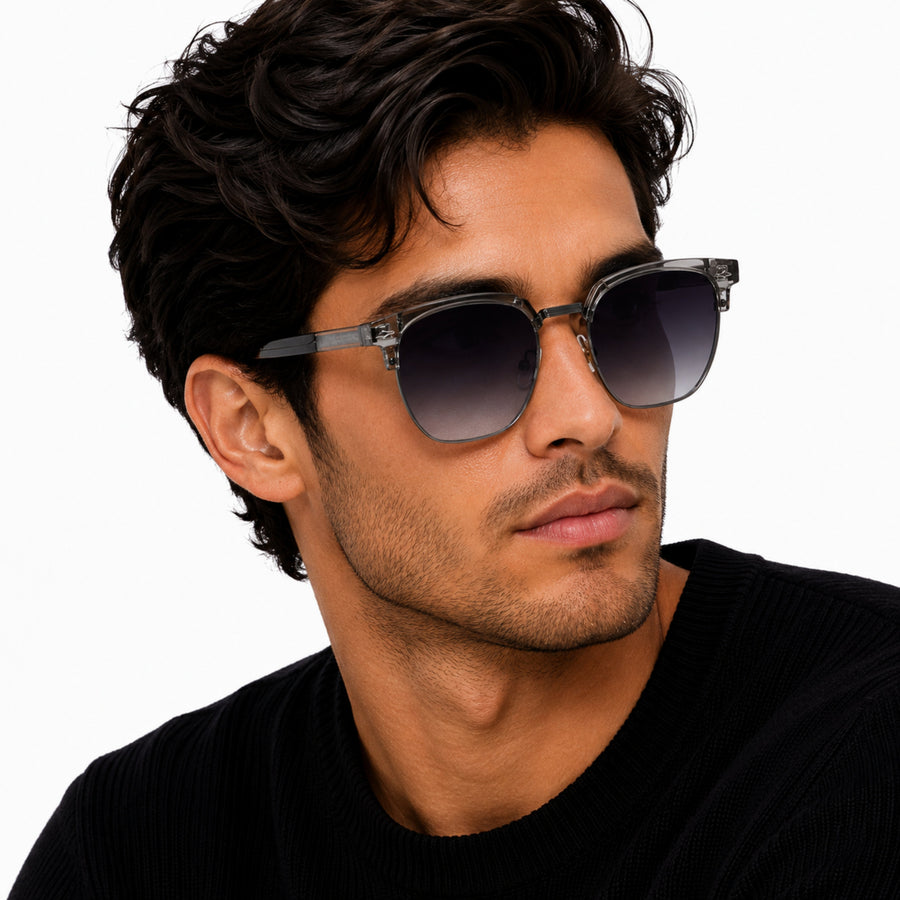 VERLIN 6302 Grey Clubmaster Prescription-Friendly Sunglasses — view 6