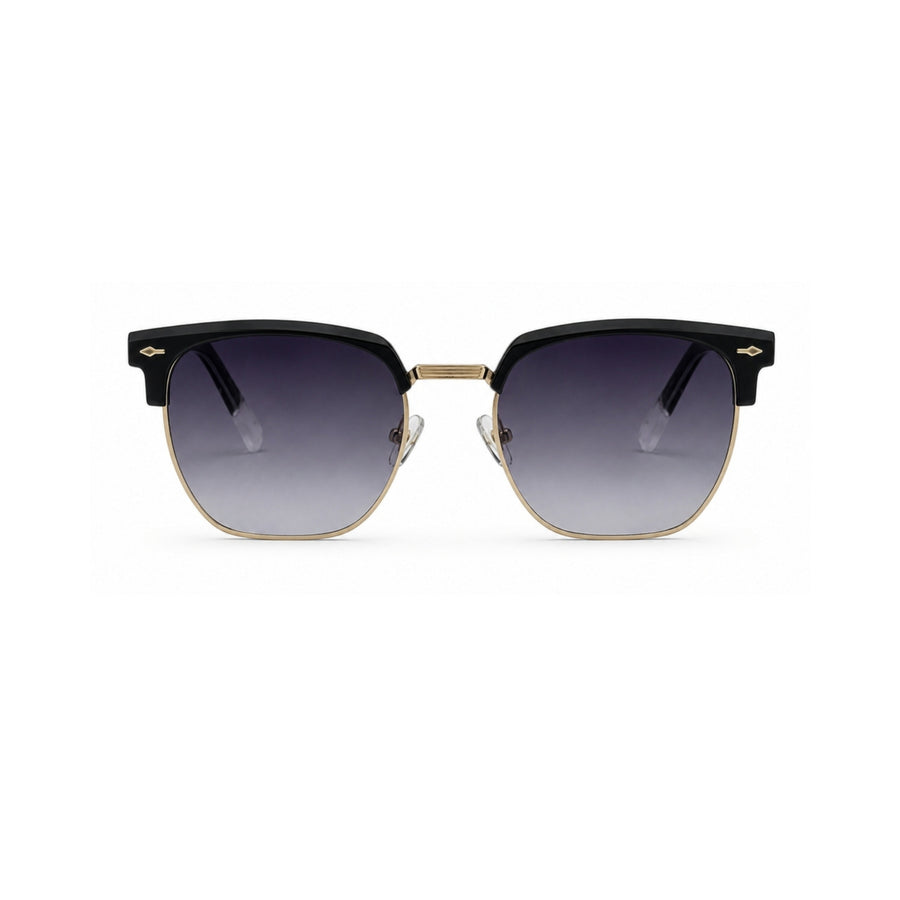 VERLIN 6302 Black (MBLK) Clubmaster Prescription-Friendly Sunglasses — view 1