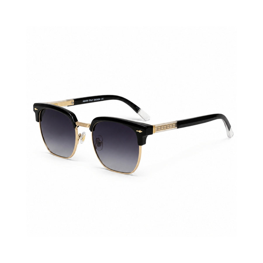 VERLIN 6302 Black (MBLK) Clubmaster Prescription-Friendly Sunglasses — view 2