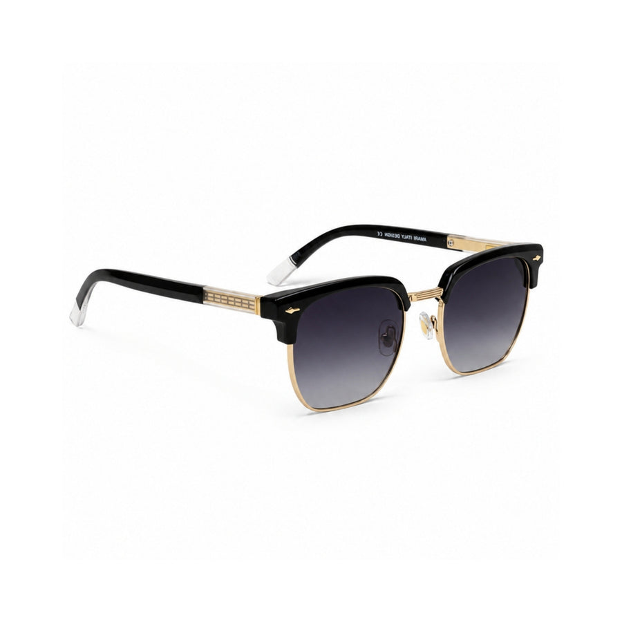 VERLIN 6302 Black (MBLK) Clubmaster Prescription-Friendly Sunglasses — view 3