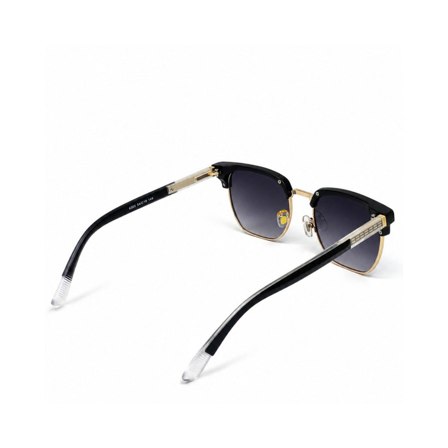 VERLIN 6302 Black (MBLK) Clubmaster Prescription-Friendly Sunglasses — view 4