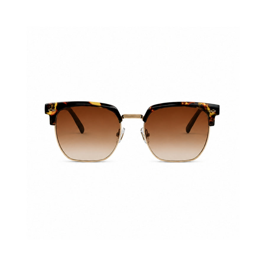 VERLIN 6302 Tortoise Clubmaster Prescription-Friendly Sunglasses — view 1
