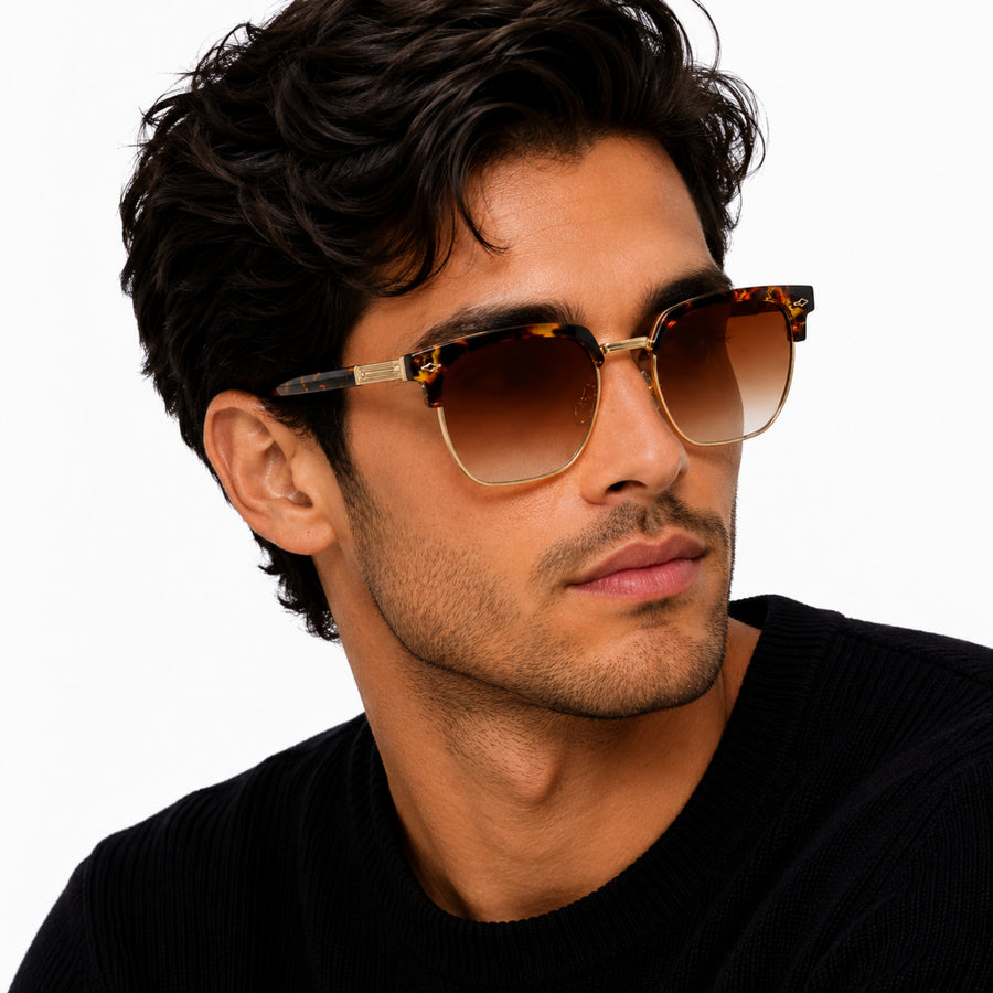 VERLIN 6302 Tortoise Clubmaster Prescription-Friendly Sunglasses — view 6