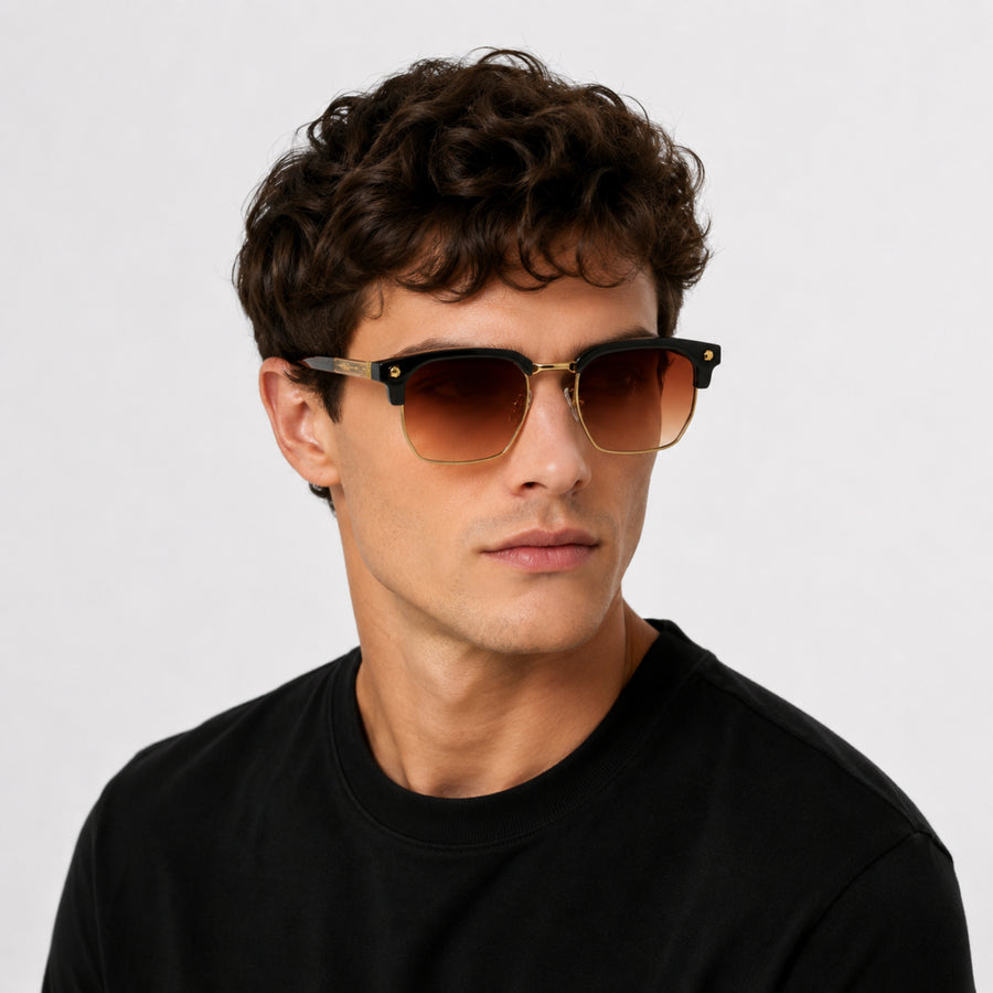 VERLIN 6307 Brown Clubmaster Prescription-Friendly Sunglasses — supplied source view 6