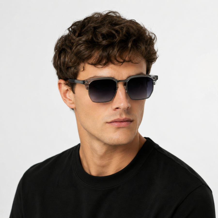 VERLIN 6307 Grey Clubmaster Prescription-Friendly Sunglasses — supplied source view 6