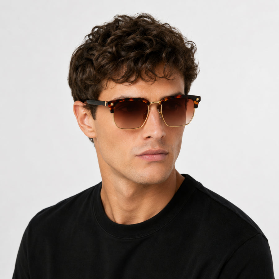 VERLIN 6307 Tortoise Clubmaster Prescription-Friendly Sunglasses — supplied source view 6