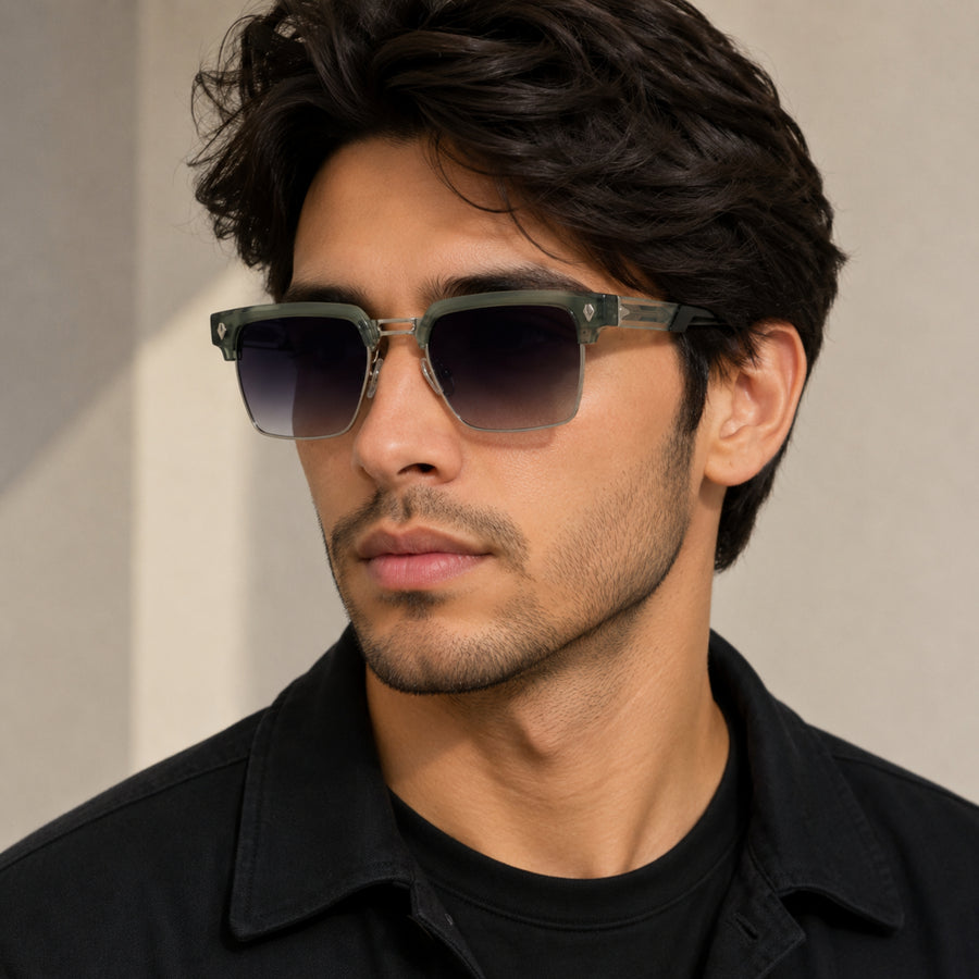 VERLIN 6312 Green Clubmaster Prescription-Friendly Sunglasses — supplied source view 6