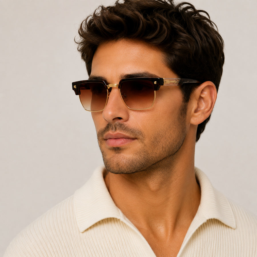 VERLIN 6316 Brown Clubmaster Prescription-Friendly Sunglasses — supplied source view 6