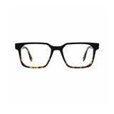 2935 Hand Made Acetate Black Tortoise Rectangle Optical Frame — front