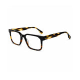 2935 Hand Made Acetate Black Tortoise Rectangle Optical Frame — three-quarter