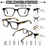 2935 Hand Made Acetate Black Tortoise Rectangle Optical Frame — specification card