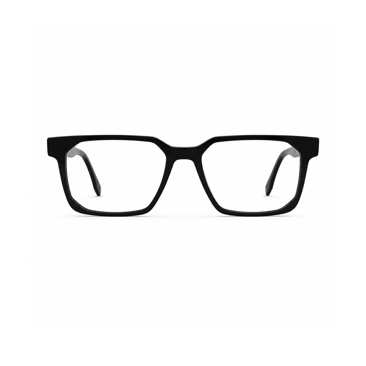2935 Hand Made Acetate Black Rectangle Optical Frame — front