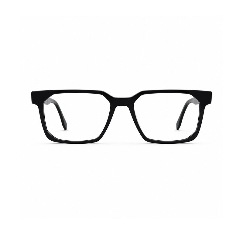 2935 Hand Made Acetate Black Rectangle Optical Frame — front