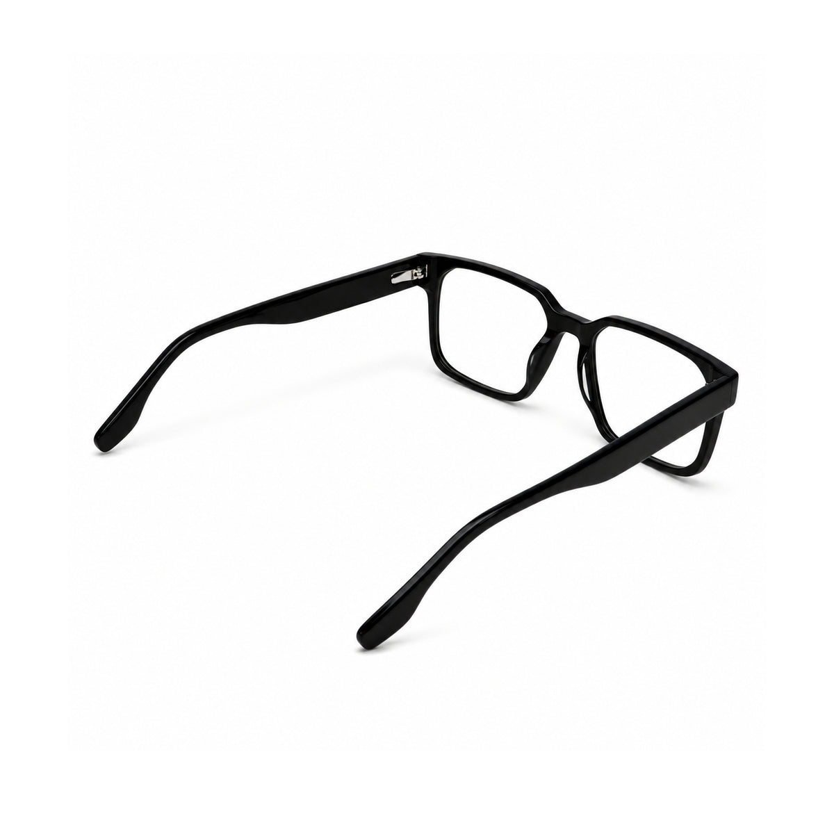 2935 Hand Made Acetate Black Rectangle Optical Frame — back