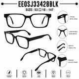 2935 Hand Made Acetate Black Rectangle Optical Frame — specification card