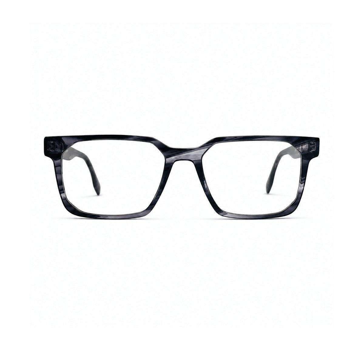 2935 Hand Made Acetate Gradient Grey Rectangle Optical Frame — front