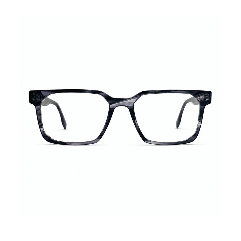 2935 Hand Made Acetate Gradient Grey Rectangle Optical Frame — front