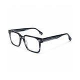2935 Hand Made Acetate Gradient Grey Rectangle Optical Frame — three-quarter