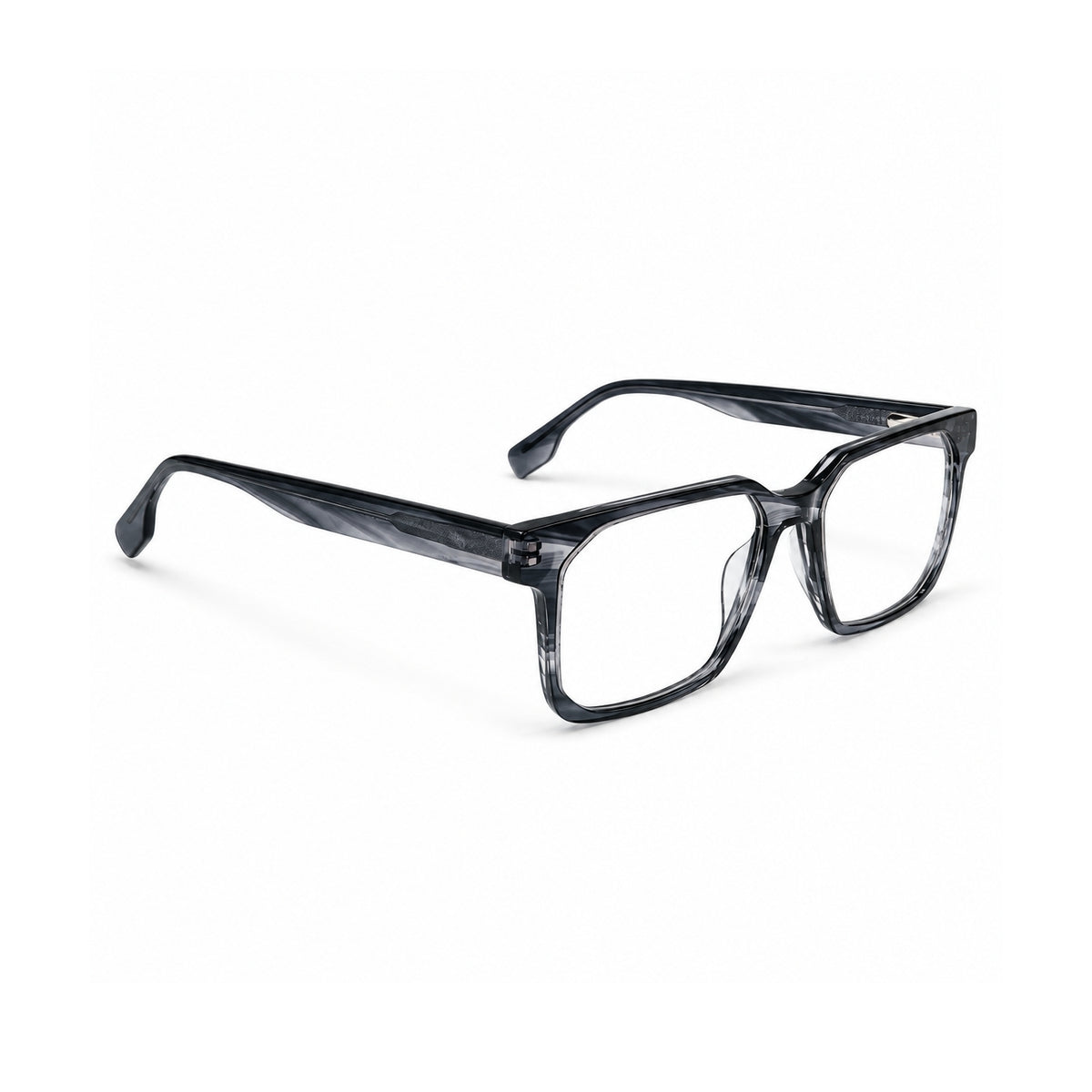2935 Hand Made Acetate Gradient Grey Rectangle Optical Frame — side