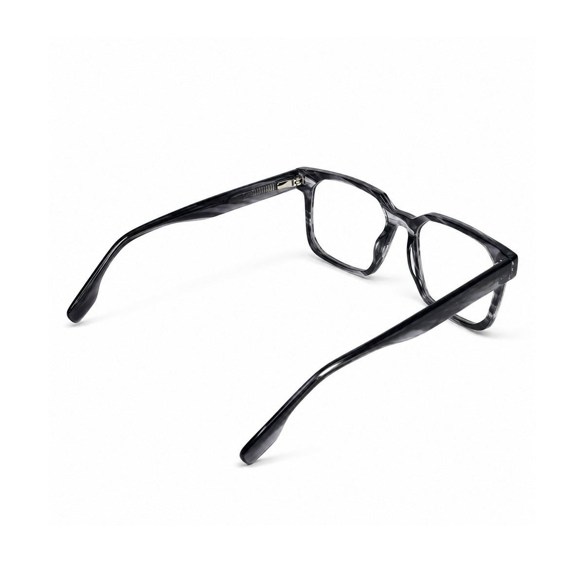 2935 Hand Made Acetate Gradient Grey Rectangle Optical Frame — back