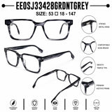2935 Hand Made Acetate Gradient Grey Rectangle Optical Frame — specification card