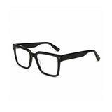 2838 Hand Made Acetate Black Square Optical Frame — three-quarter