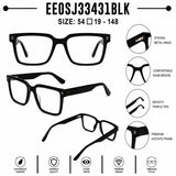 2838 Hand Made Acetate Black Square Optical Frame — specification card