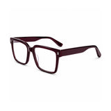 2838 Hand Made Acetate Brown Square Optical Frame — three-quarter