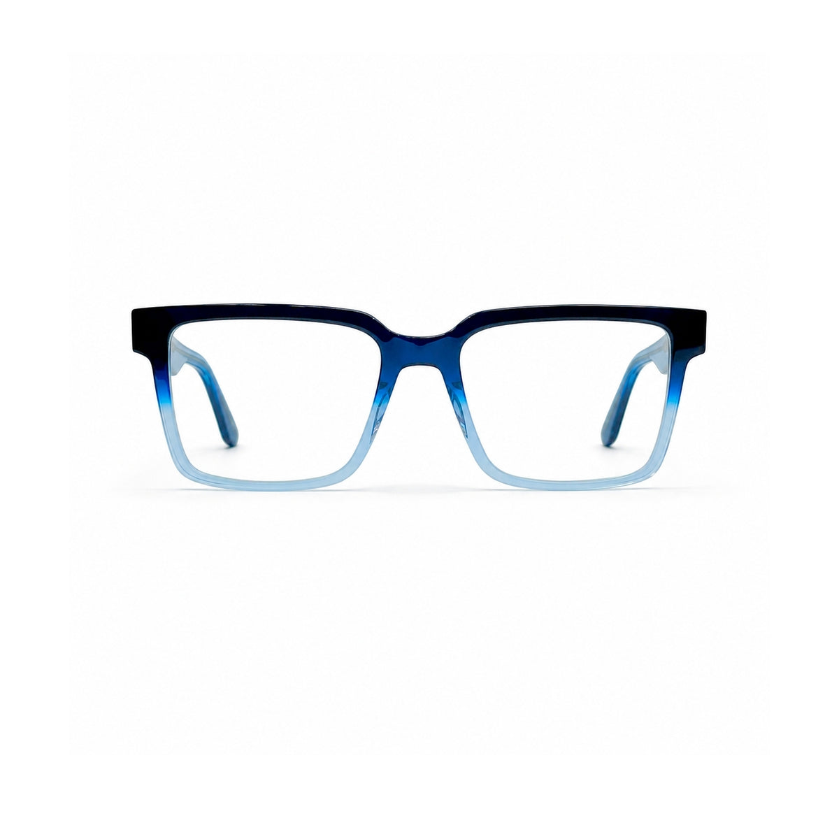2838 Hand Made Acetate Gradient Blue Square Optical Frame — front