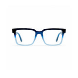 2838 Hand Made Acetate Gradient Blue Square Optical Frame — front