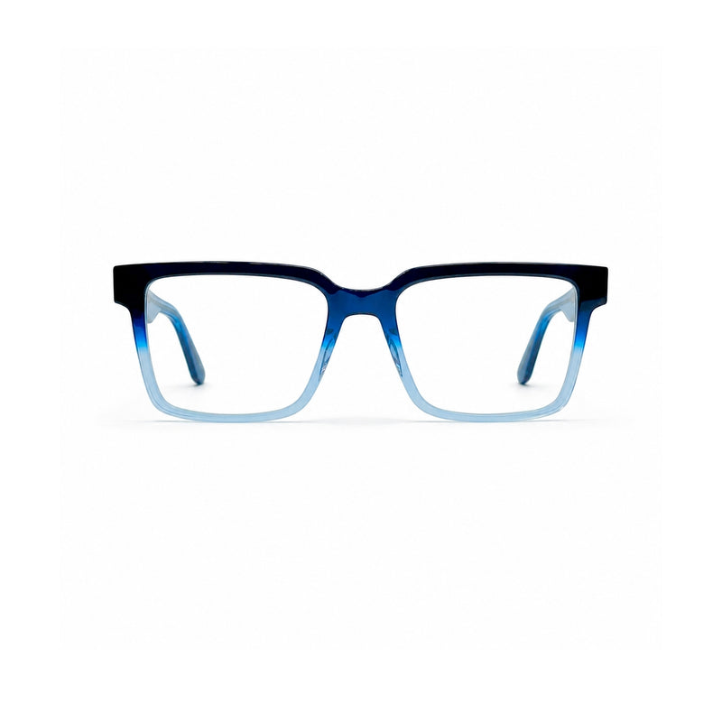2838 Hand Made Acetate Gradient Blue Square Optical Frame — front