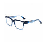 2838 Hand Made Acetate Gradient Blue Square Optical Frame — three-quarter