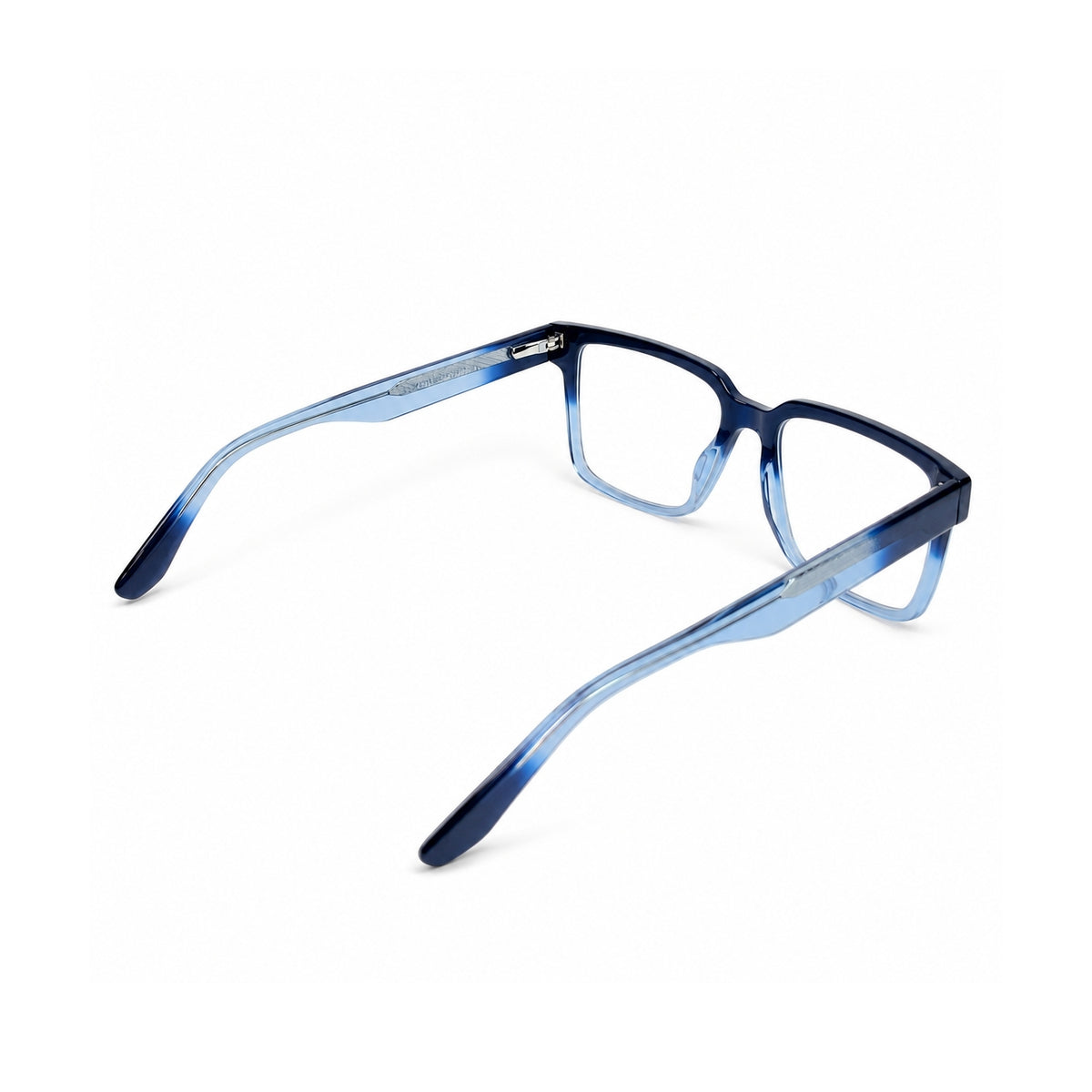 2838 Hand Made Acetate Gradient Blue Square Optical Frame — back