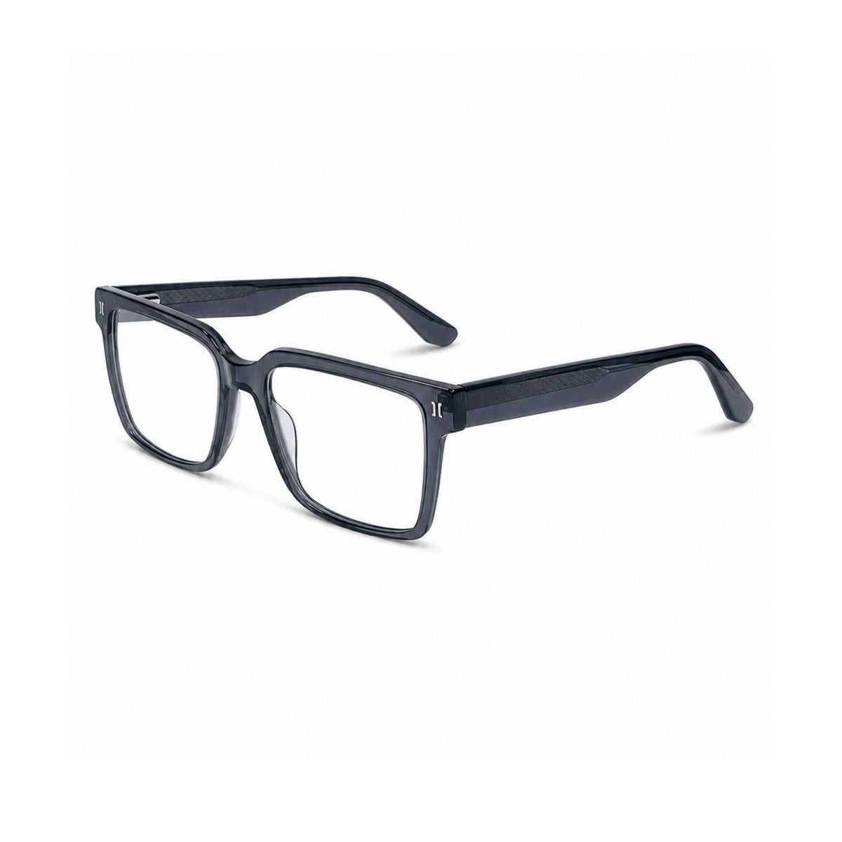 2838 Hand Made Acetate Grey Square Optical Frame — three-quarter