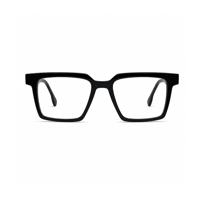 2803 Hand Made Acetate Black Square Optical Frame — front