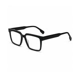 2803 Hand Made Acetate Black Square Optical Frame — three-quarter