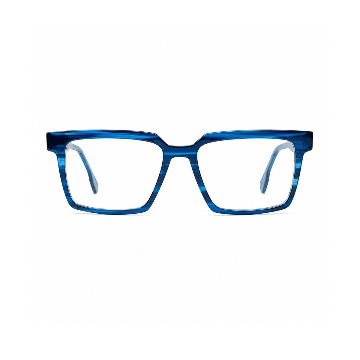 2803 Hand Made Acetate Blue Square Optical Frame — front