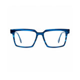 2803 Hand Made Acetate Blue Square Optical Frame — front