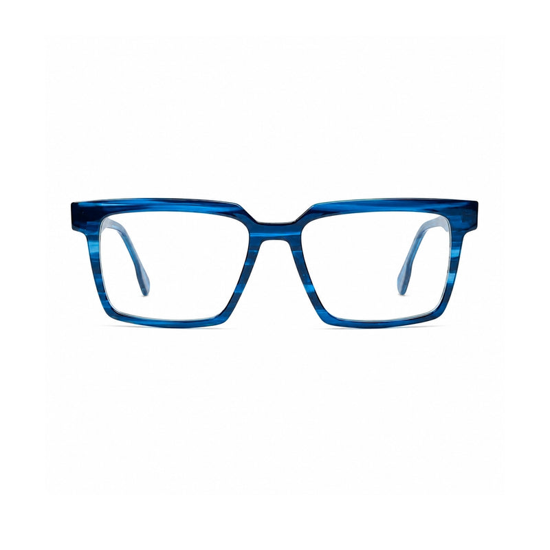 2803 Hand Made Acetate Blue Square Optical Frame — front