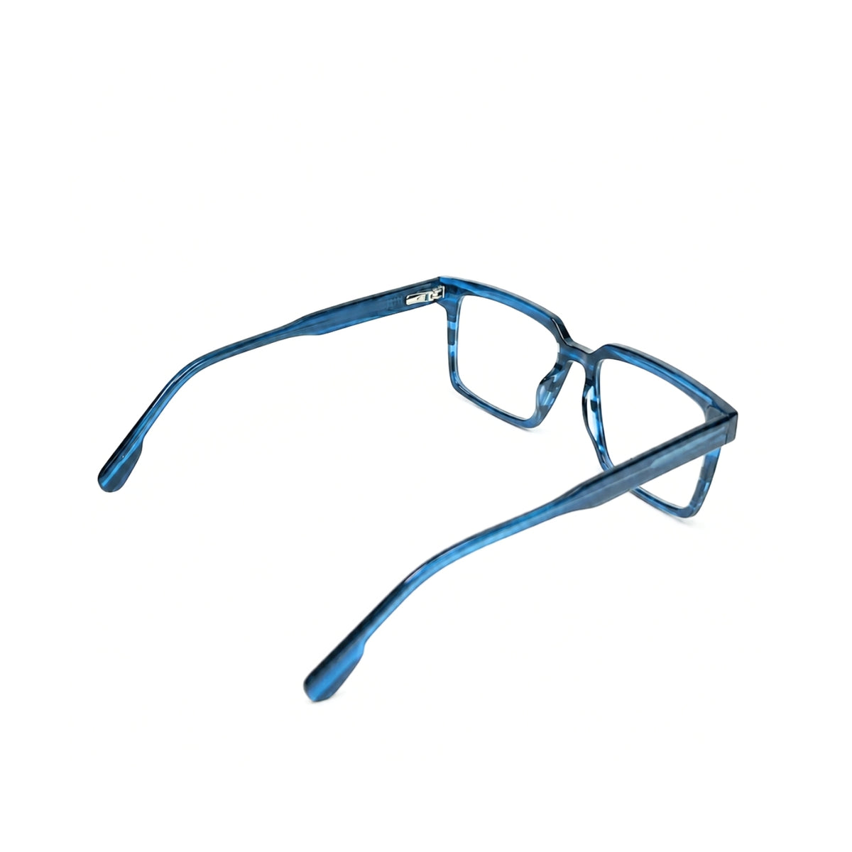 2803 Hand Made Acetate Blue Square Optical Frame — back