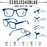2803 Hand Made Acetate Blue Square Optical Frame — specification card