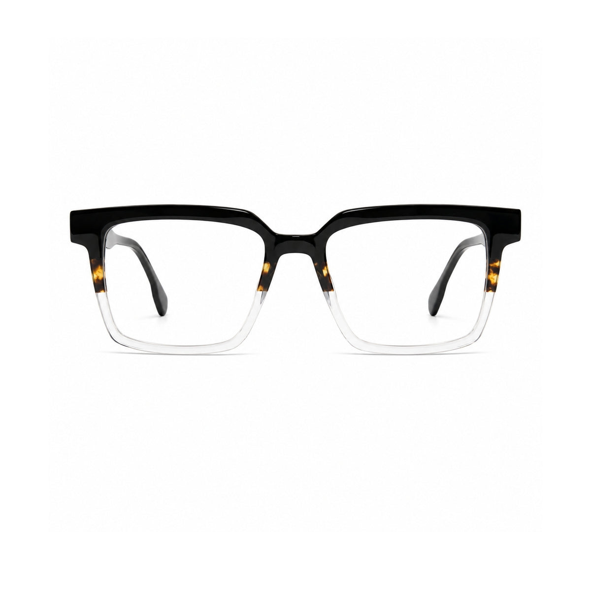 2803 Hand Made Acetate Gradient Black Square Optical Frame — front